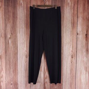 Exclusively Misook Womens Size 2X Black Straight Leg Stretch Knit Elastic Waist